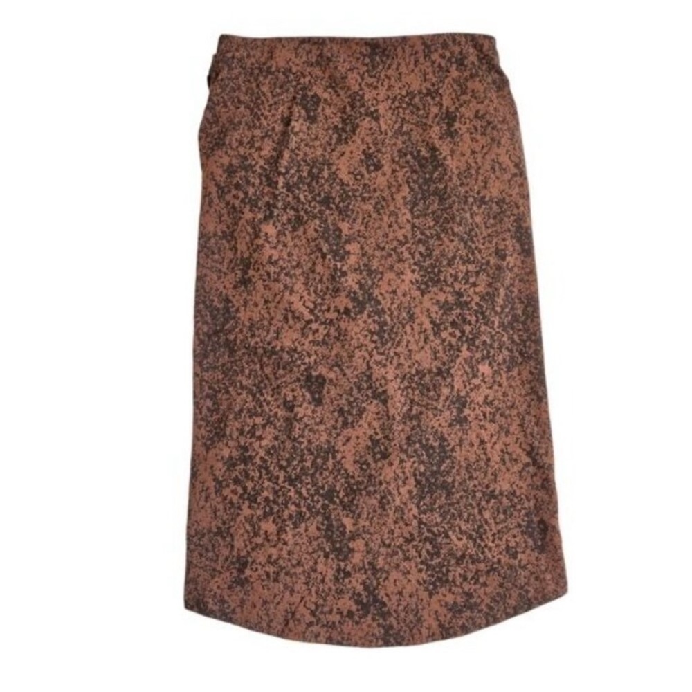 Open Edit NWT Brown Black Ruched Pattern Pencil Stretch Skirt size XS Nordstrom - Picture 3 of 8